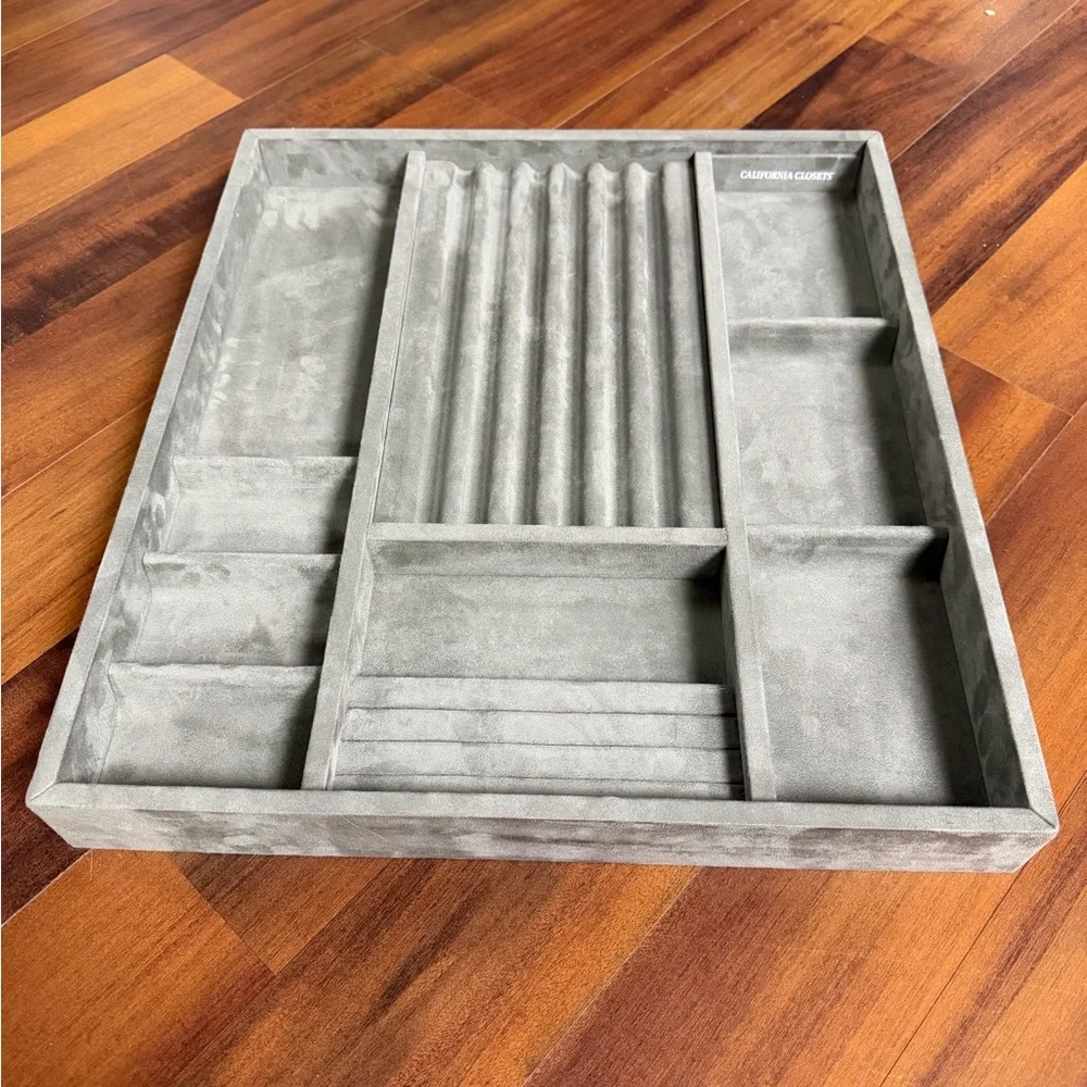 California Closet Jewelry Suede Gray Drawer Organizer Liner